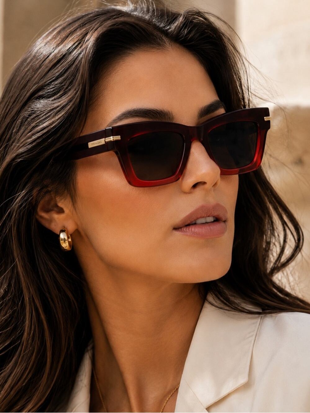 New Salvatore Ferragamo SF2031S 615 Women’s Burgundy Square Frame Sunglasses